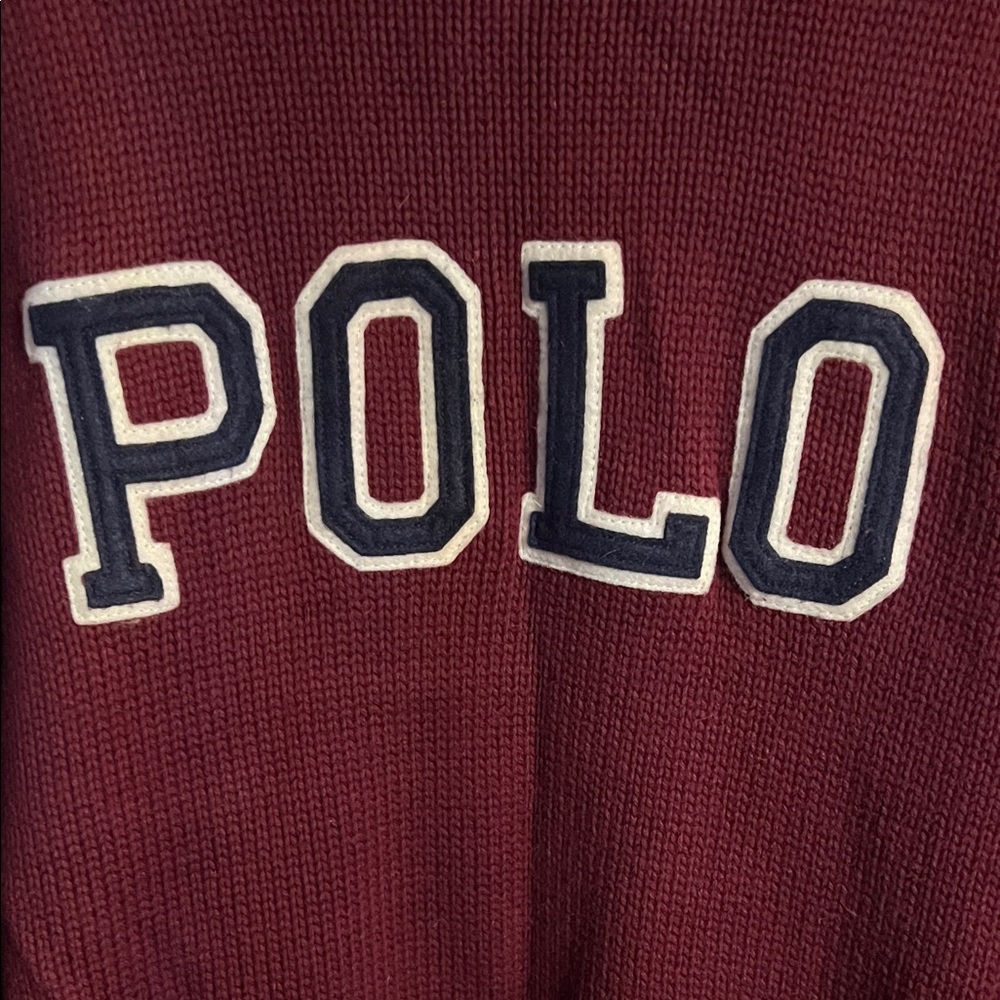SOLD Men’s Polo Ralph Lauren Logo Maroon Crewneck Sweater- S- EUC - Picture 4 of 5